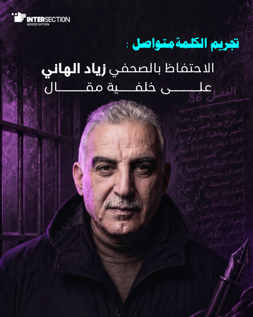 تجريم الكلمة متواصل : الاحتفاظ بزياد الهاني على خلفية مقال